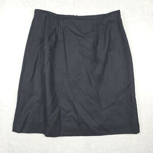 Amanda Smith Pure Wool Women's Size 14 Lined Black Skirt Work Wear Vintage